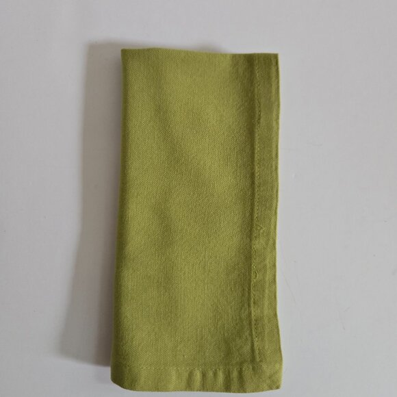 Green Cotton Table Napkins Set of 6 - Picture 3 of 5